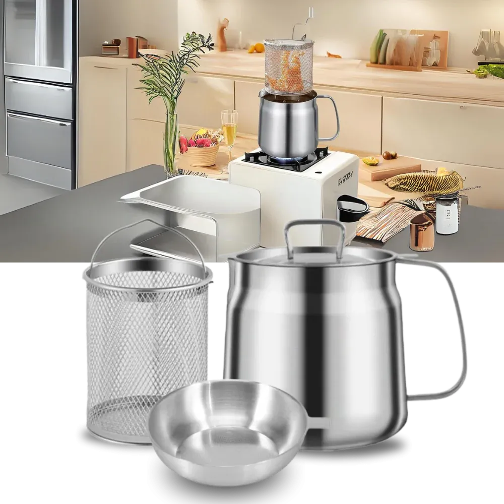 2-in-1 Stainless Steel Deep Frying Pot