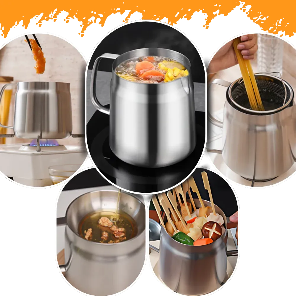 2-in-1 Stainless Steel Deep Frying Pot
