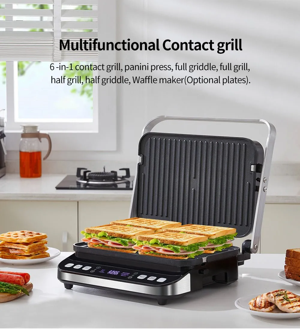 6-in-1 Smokeless Indoor Ceramic Electric Griddle