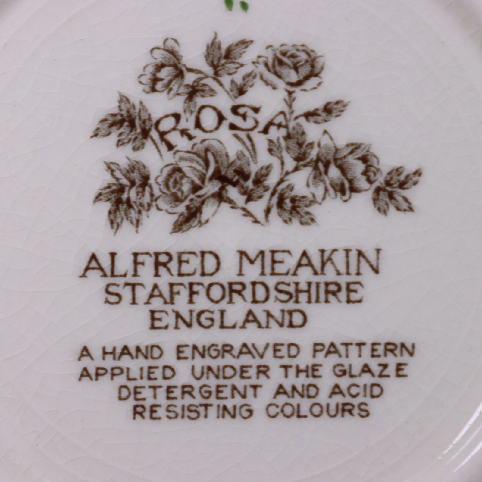 Alfred Meakin Rosa Brown Rimmed  Soup Bowl 8 1/2" England Vintage 1950's