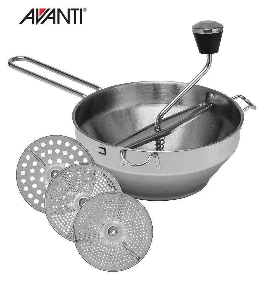 AVANTI Rotary Food Mill   3 Discs Mouli Potato Ricer Vegetable Food Chopper