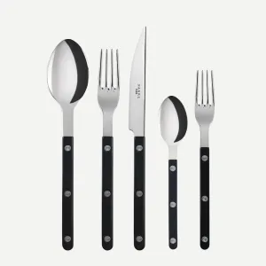 Bistrot Black Shiny Cutlery Five Piece Set