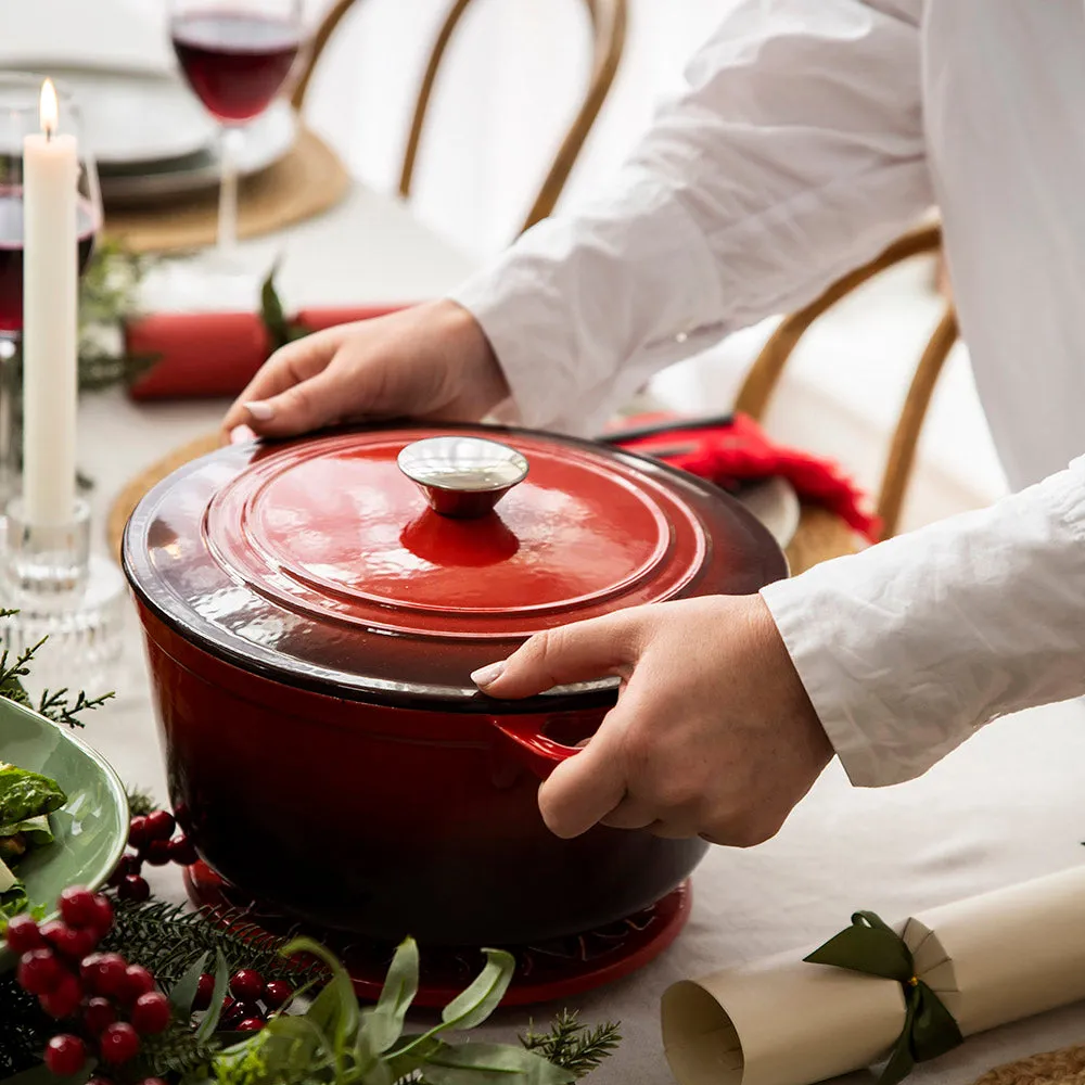 Cast Iron Pot Red 7L