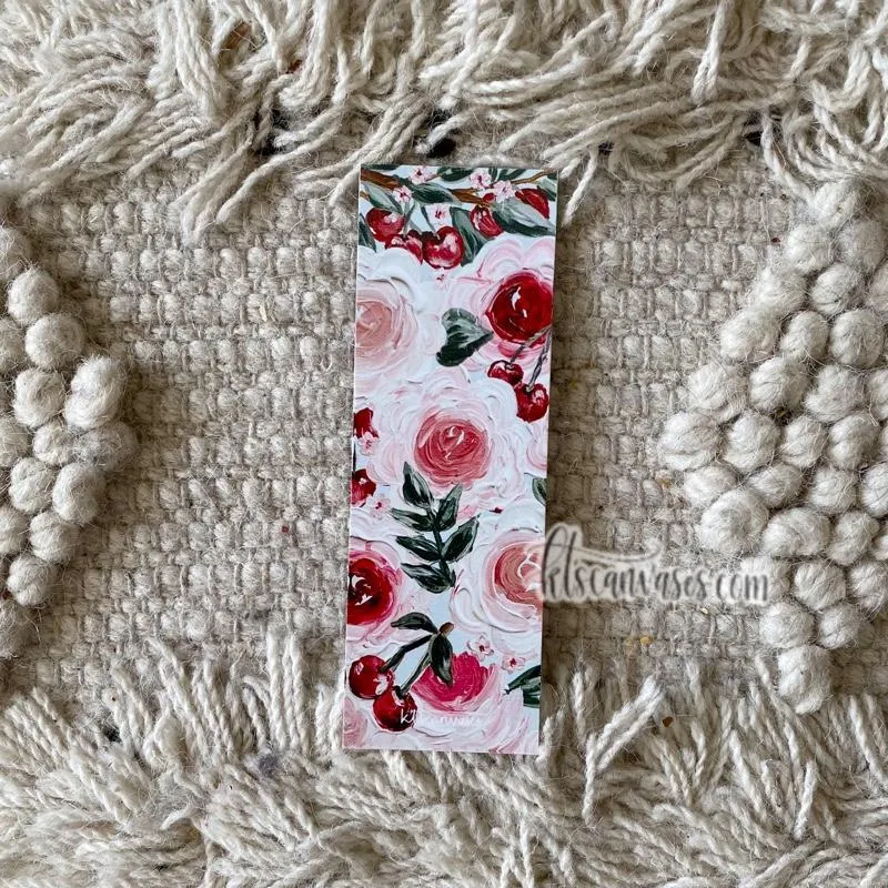 Cherries   Florals Double Sided Bookmark