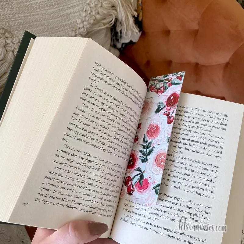 Cherries   Florals Double Sided Bookmark