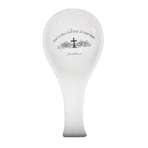 Conventry White Ceramic Soup Spoon