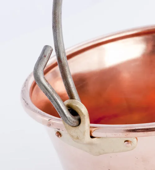 COPPER POLENTA POT BOWED HANDLE