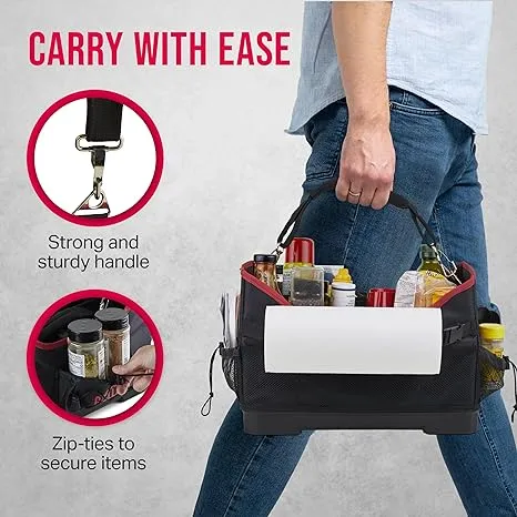 Grillman Large Griddle/Grill Caddy - Grill Caddy for Outdoor Grill, Grill Blackstone Caddy Condiment Holder, Grilling Accessories for Outdoor Grill - Grilling Gifts for Men, Father's Day Grill Gifts