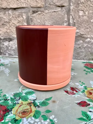 Hand painted contemporary terracotta plant pots in your choice of colours -  indoor