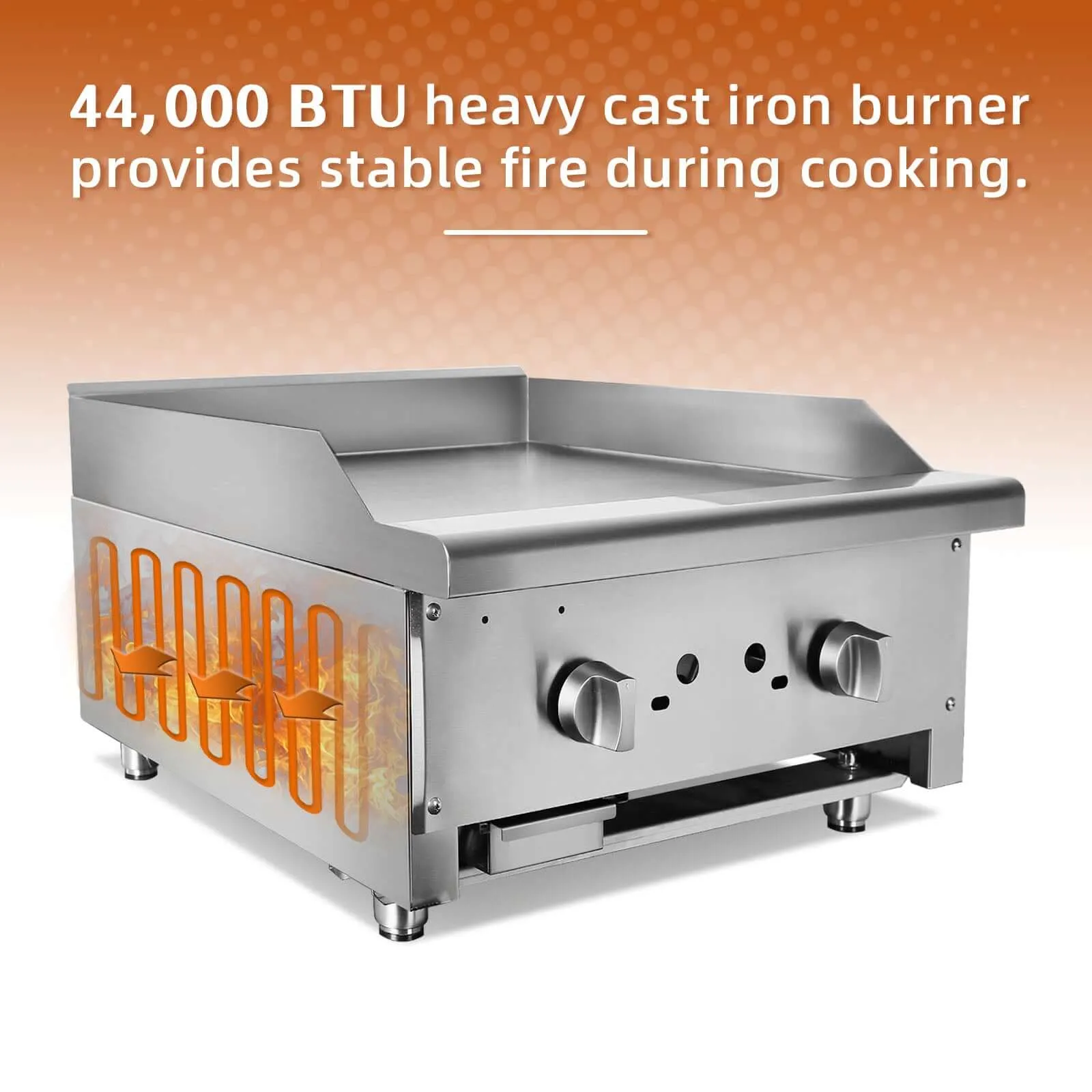 HOCCOT 12"/24" Countertop Commercial Gas Griddle, Stainless Steel Flat Top Grill