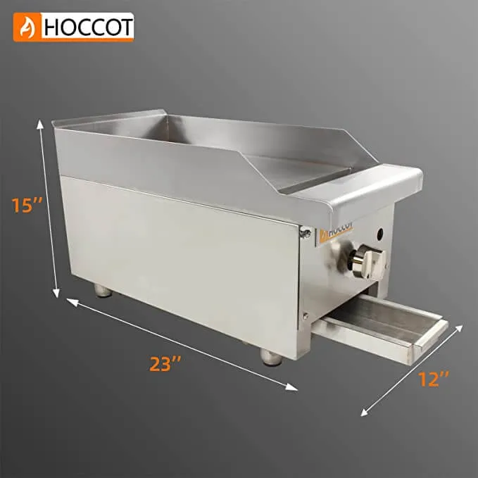 HOCCOT 12"/24" Countertop Commercial Gas Griddle, Stainless Steel Flat Top Grill