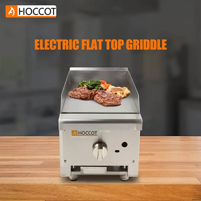 HOCCOT 12"/24" Countertop Commercial Gas Griddle, Stainless Steel Flat Top Grill
