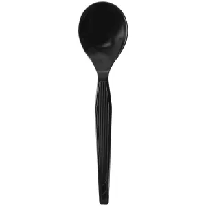 Karat PS Medium-Heavy Weight Soup Spoons Bulk Box - Black - 1,000 ct