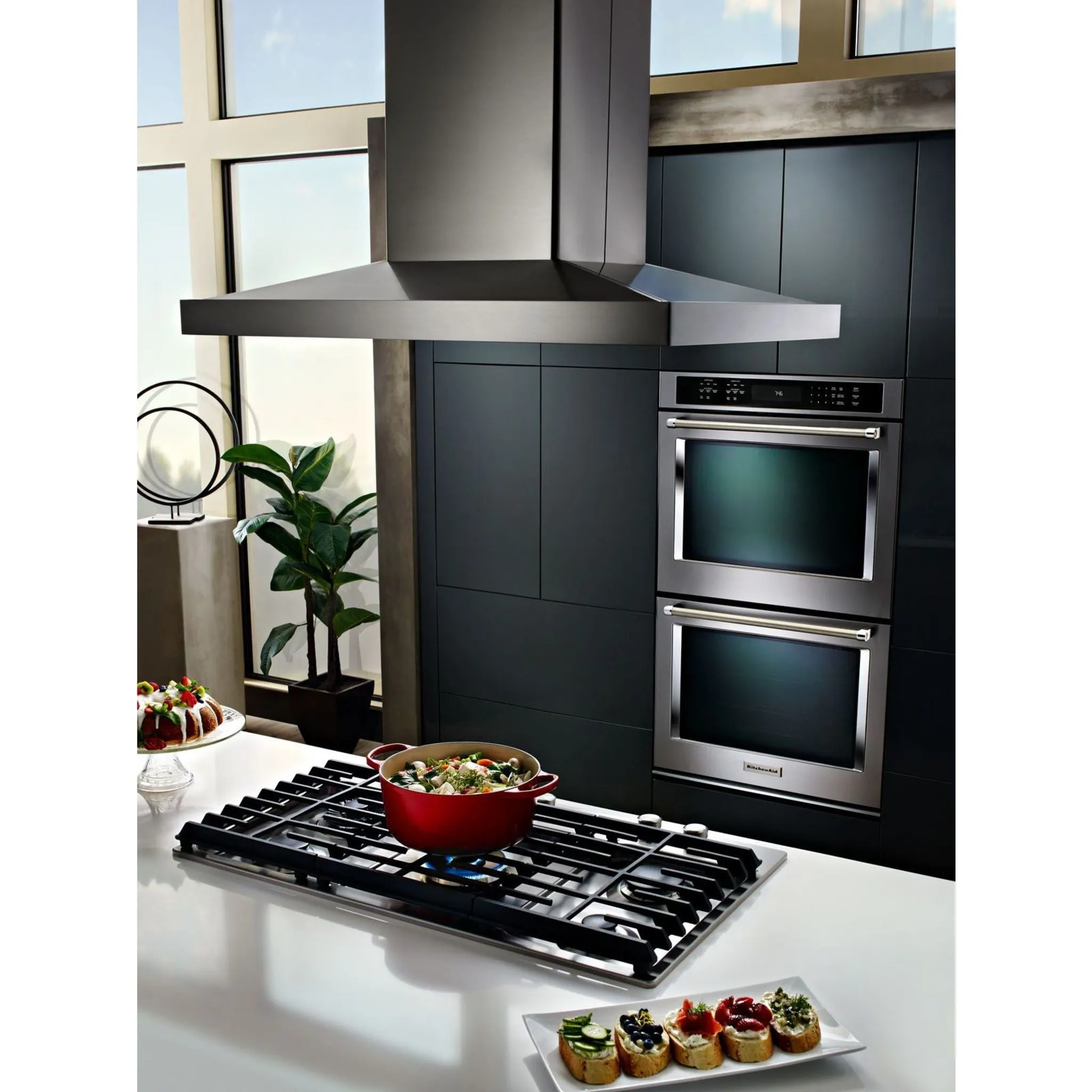 KitchenAid  36" 5-Burner Gas Cooktop with Griddle (KCGS956ESS)