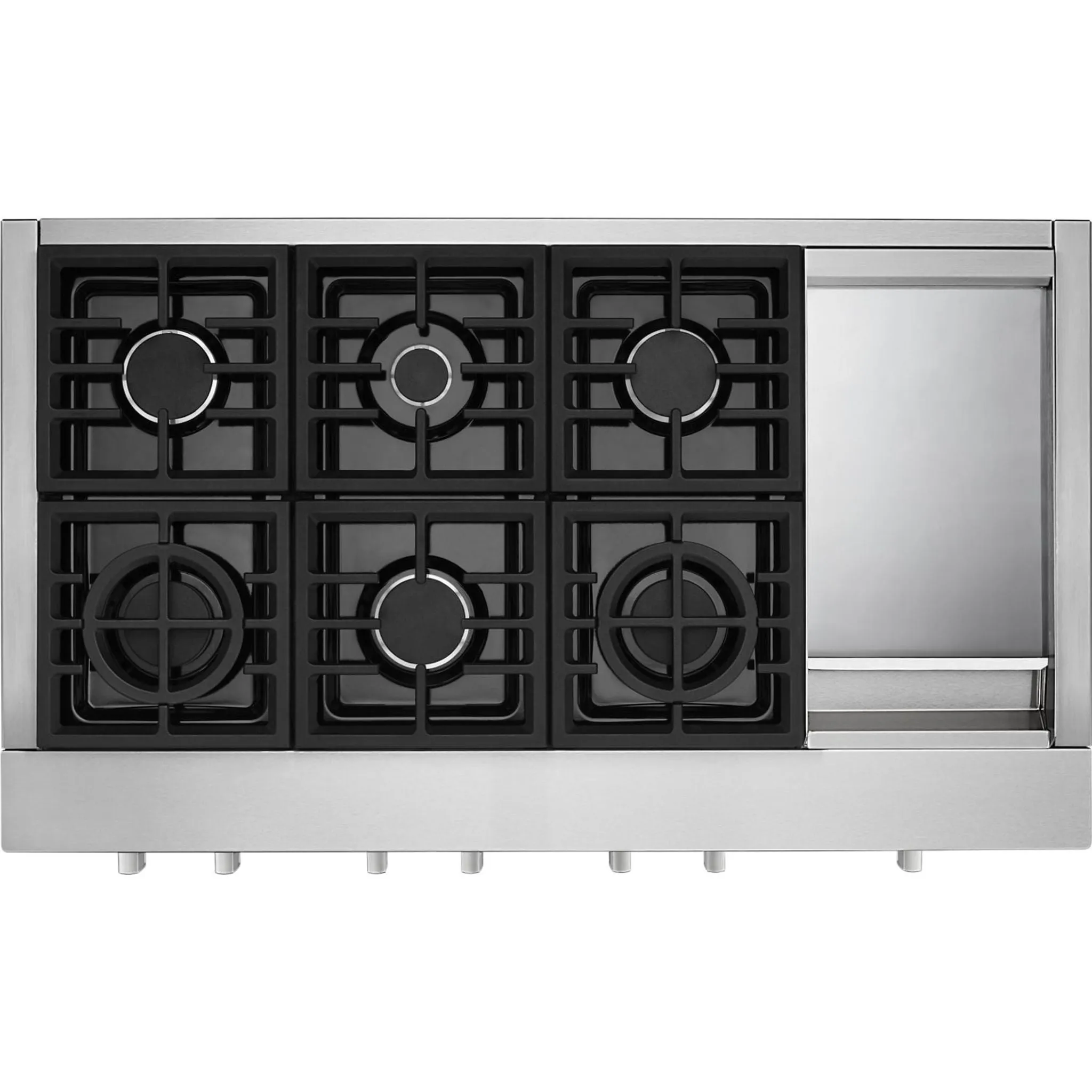 KitchenAid  48'' 6-Burner Commercial-Style Gas Rangetop with Griddle (KCGC558JSS)