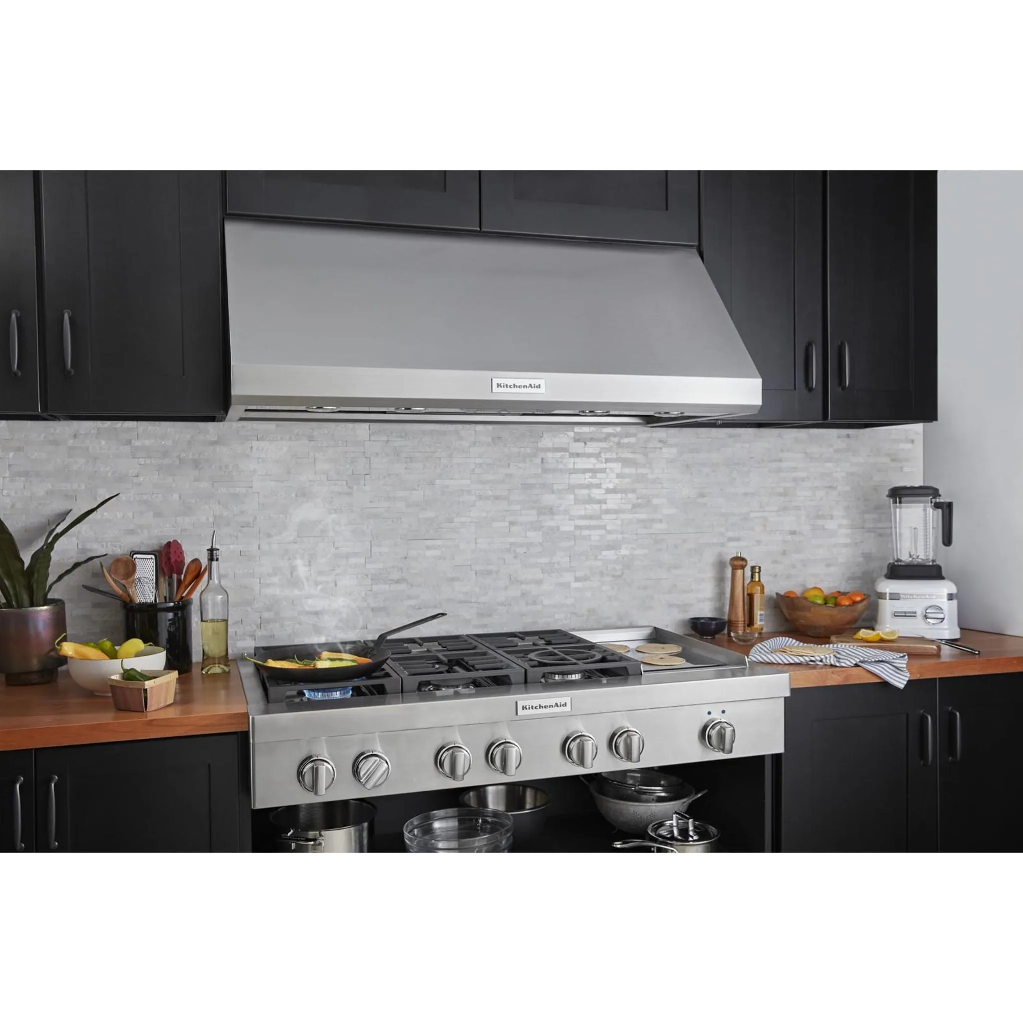 KitchenAid  48'' 6-Burner Commercial-Style Gas Rangetop with Griddle (KCGC558JSS)