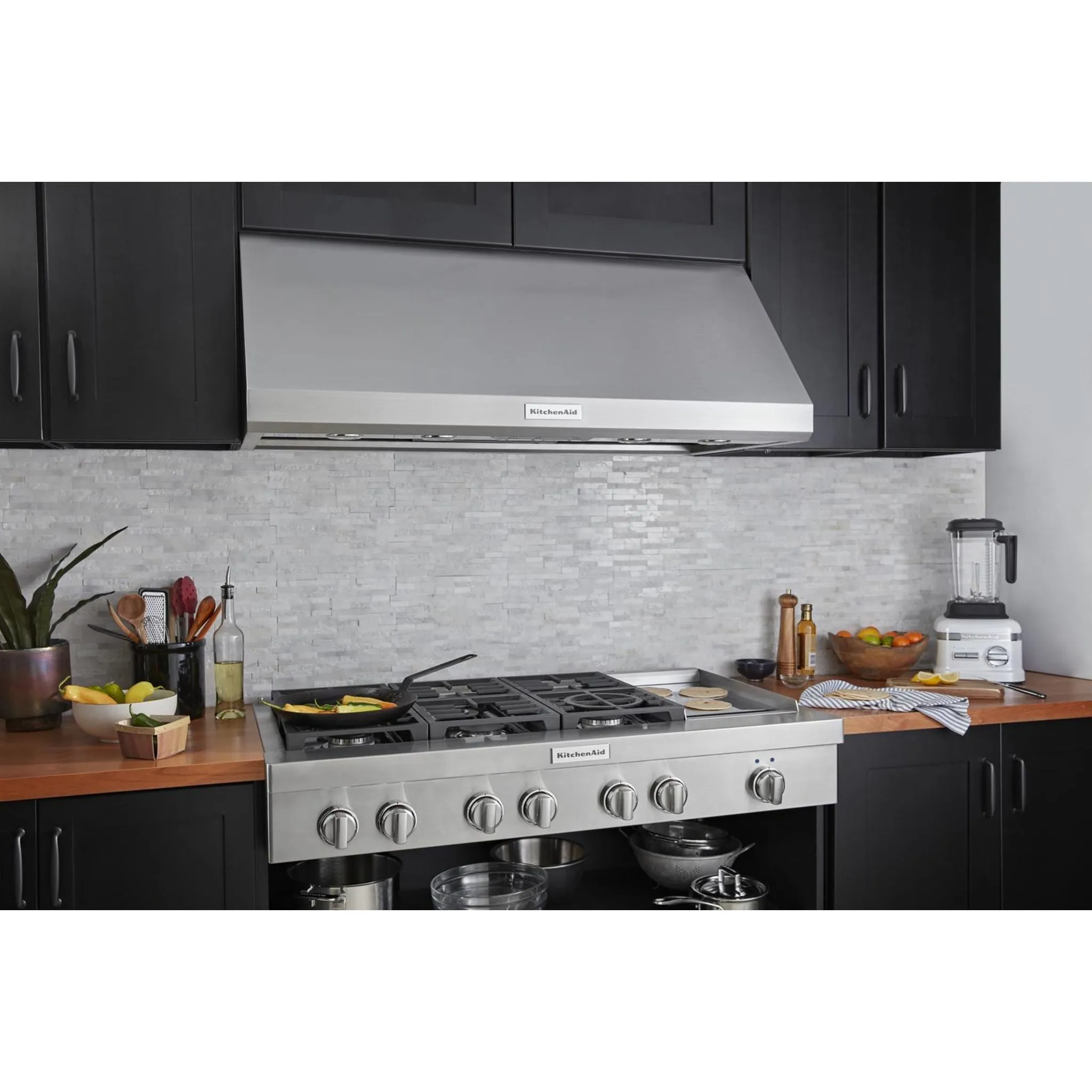 KitchenAid  48'' 6-Burner Commercial-Style Gas Rangetop with Griddle (KCGC558JSS)