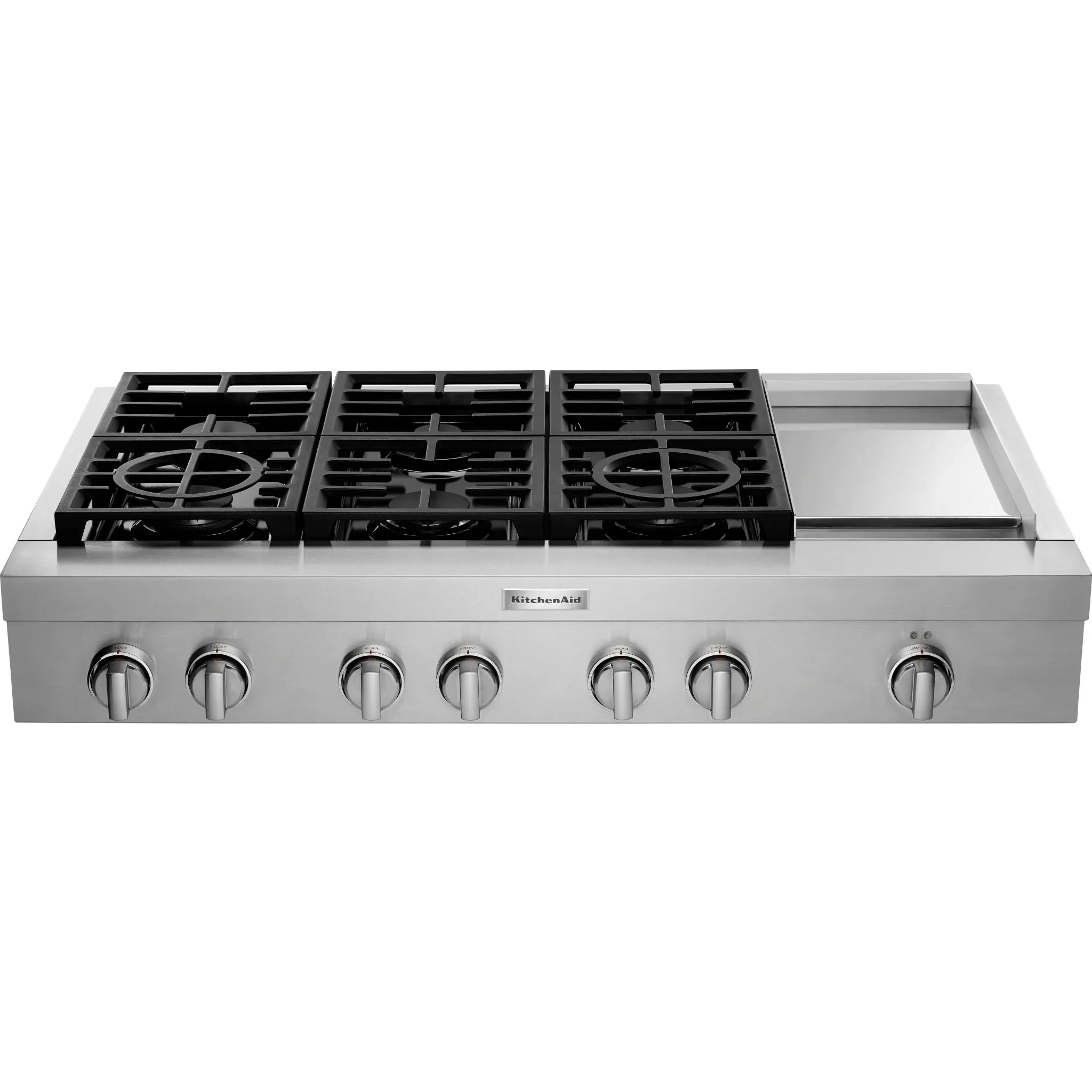 KitchenAid  48'' 6-Burner Commercial-Style Gas Rangetop with Griddle (KCGC558JSS)