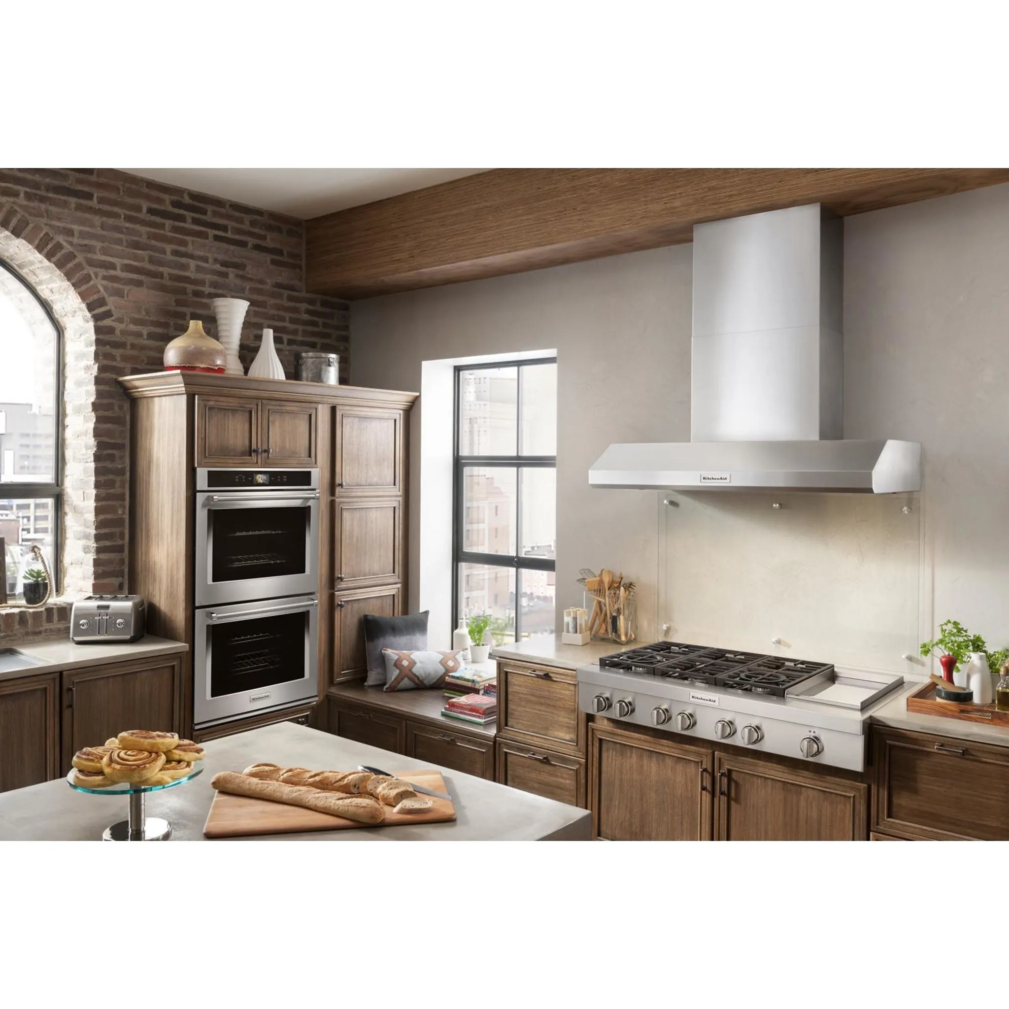 KitchenAid  48'' 6-Burner Commercial-Style Gas Rangetop with Griddle (KCGC558JSS)