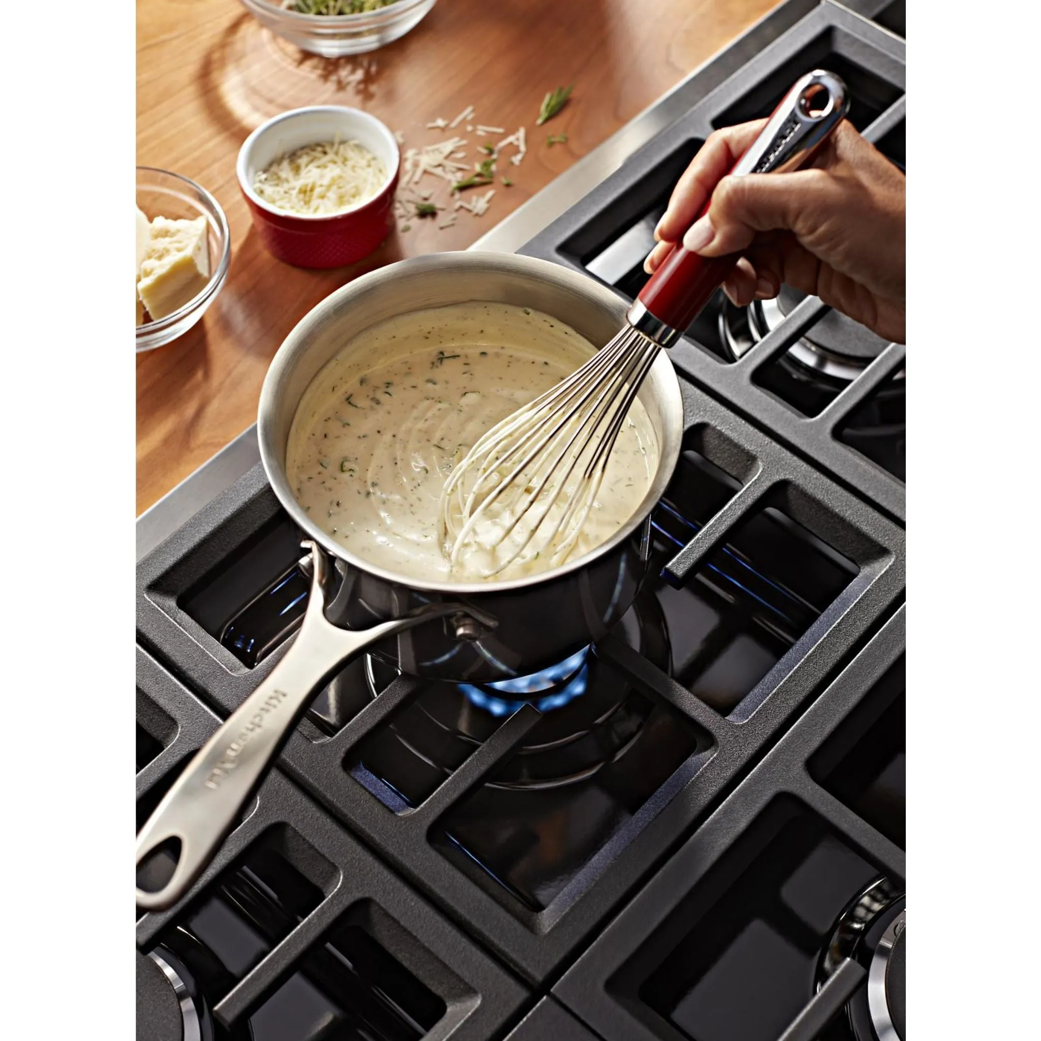 KitchenAid  48'' 6-Burner Commercial-Style Gas Rangetop with Griddle (KCGC558JSS)