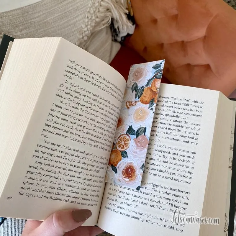 Oranges   Florals Double Sided Bookmark
