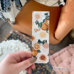 Oranges   Florals Double Sided Bookmark