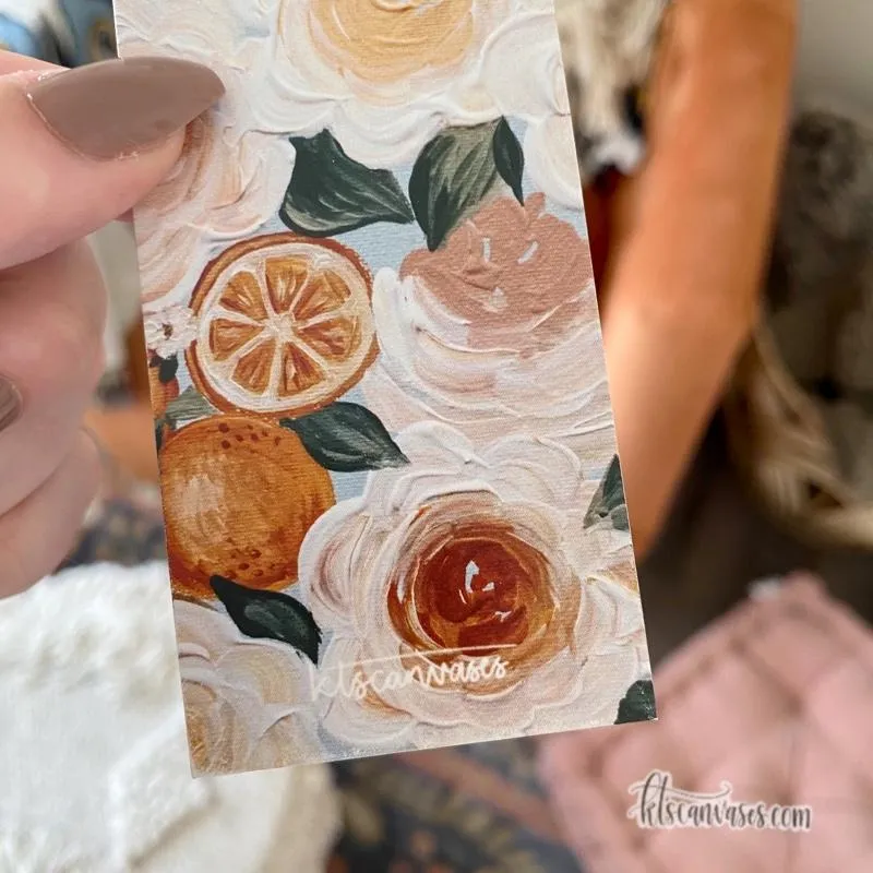 Oranges   Florals Double Sided Bookmark