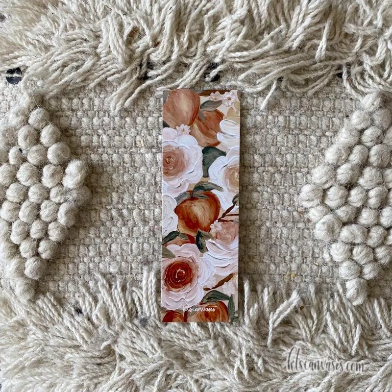 Peaches   Florals Double Sided Bookmark