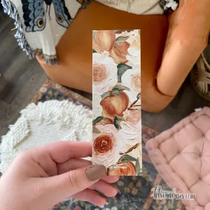 Peaches   Florals Double Sided Bookmark