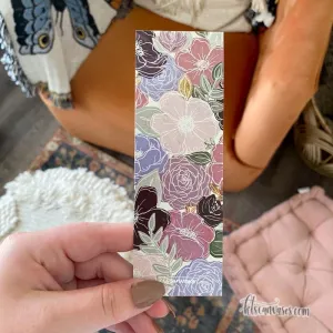 Purple Florals Double Sided Bookmark