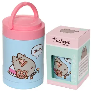 PUSHEEN THE CAT FOODIE REUSABLE STAINLESS HOT & COLD THERMAL INSULATED LUNCH POT / SNACK POT 500ML