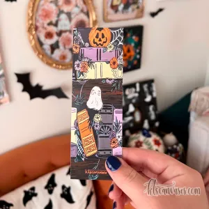 Spooky Bookshelf Double Sided Bookmark
